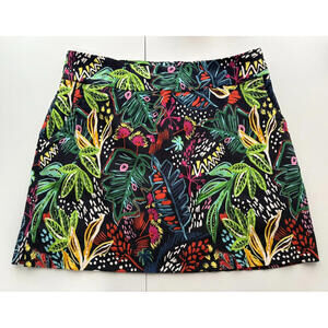 up! Womens Techno Vented Skort Size 14 Black Colored Leaf Print  Pockets 70467UP